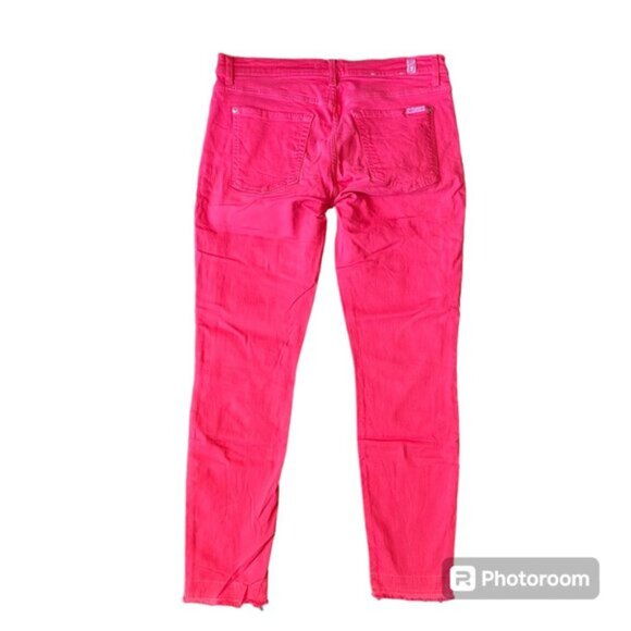 7 for all mankind Skinny casual women’s Red Jeans. Size 31 - Picture 2 of 8